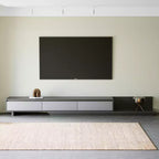 Meuble TV contemporain extensible Luck Live 78,7, d'une largeur maximale de 141,7, avec 3 tiroirs de rangement
