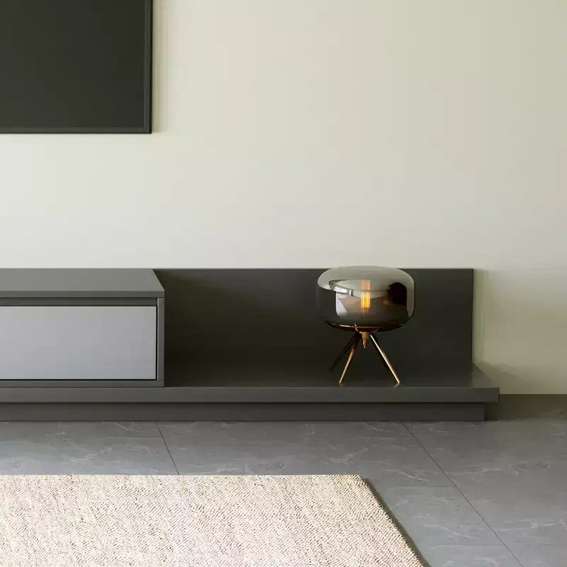 Meuble TV contemporain extensible Luck Live 78,7, d'une largeur maximale de 141,7, avec 3 tiroirs de rangement