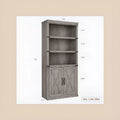 68.7 Tall 5-Shelf Bookcase with Storage Cabinet, Rustic Farmhouse Wooden Bookshelf , Freestanding Display Cabinet for Living Room, Bedroom
