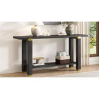 Console Minimaliste avec Rangement, Table d'Entrée en Bois avec Étagère Ouverte, Table de Couloir Style Ferme