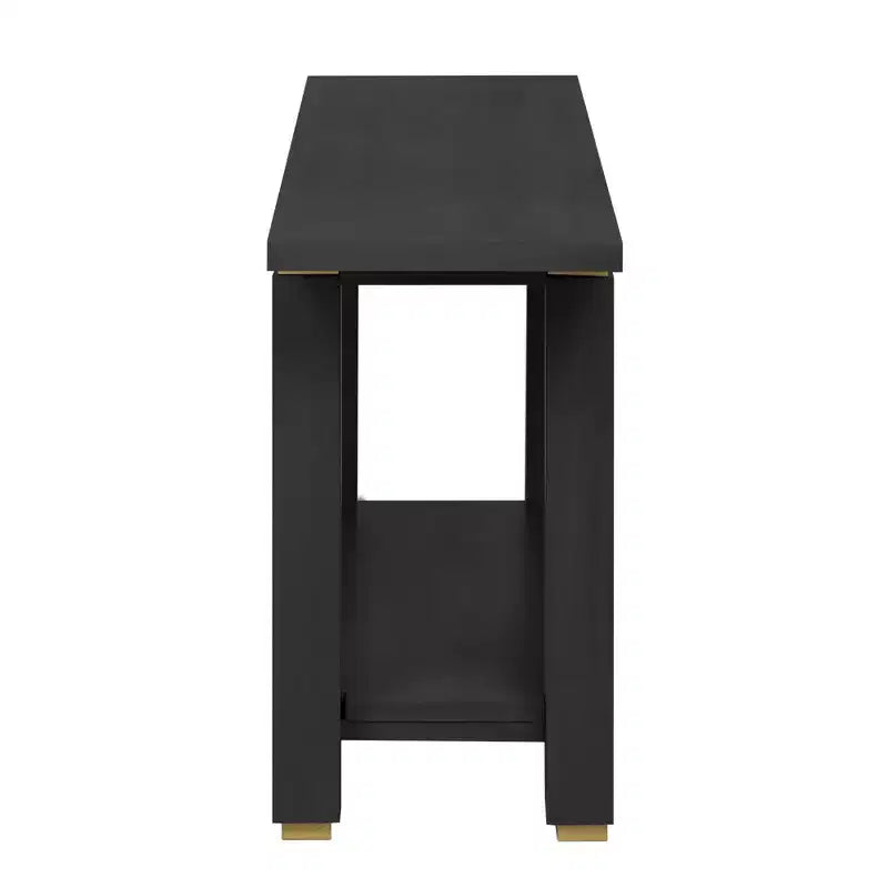 Console Minimaliste avec Rangement, Table d'Entrée en Bois avec Étagère Ouverte, Table de Couloir Style Ferme