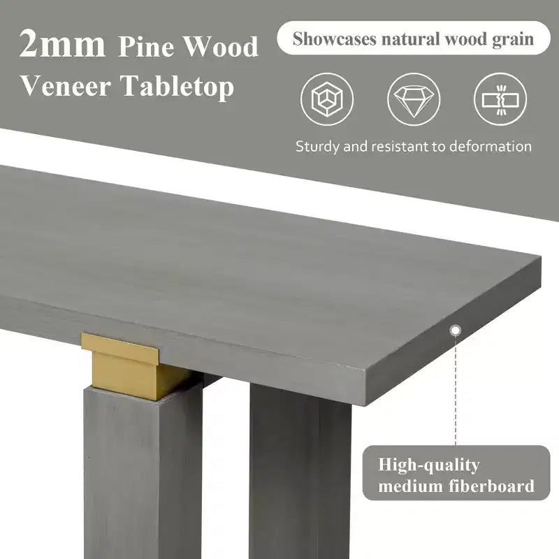 Console Minimaliste avec Rangement, Table d'Entrée en Bois avec Étagère Ouverte, Table de Couloir Style Ferme