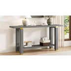 Console Minimaliste avec Rangement, Table d'Entrée en Bois avec Étagère Ouverte, Table de Couloir Style Ferme