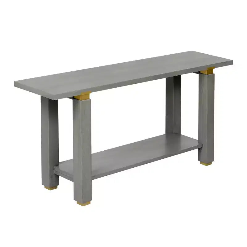 Console Minimaliste avec Rangement, Table d'Entrée en Bois avec Étagère Ouverte, Table de Couloir Style Ferme