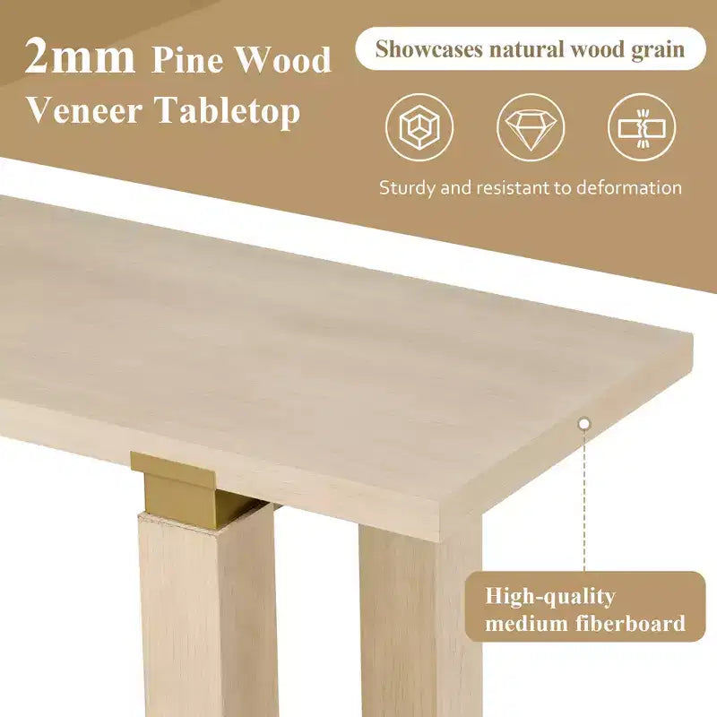 Console Minimaliste avec Rangement, Table d'Entrée en Bois avec Étagère Ouverte, Table de Couloir Style Ferme