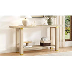 Console Minimaliste avec Rangement, Table d'Entrée en Bois avec Étagère Ouverte, Table de Couloir Style Ferme