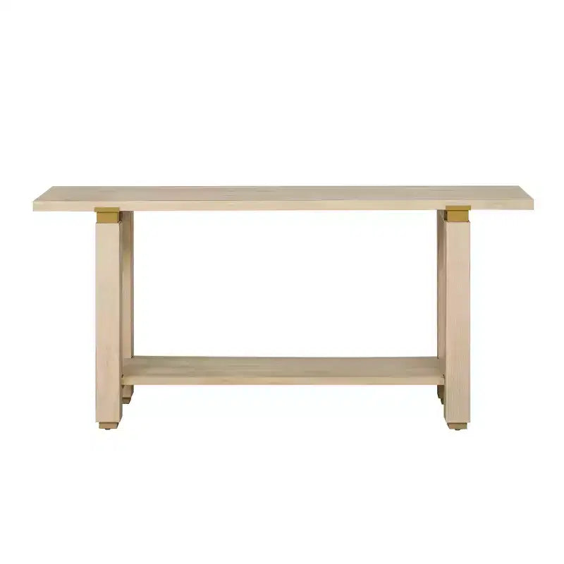 Console Minimaliste avec Rangement, Table d'Entrée en Bois avec Étagère Ouverte, Table de Couloir Style Ferme