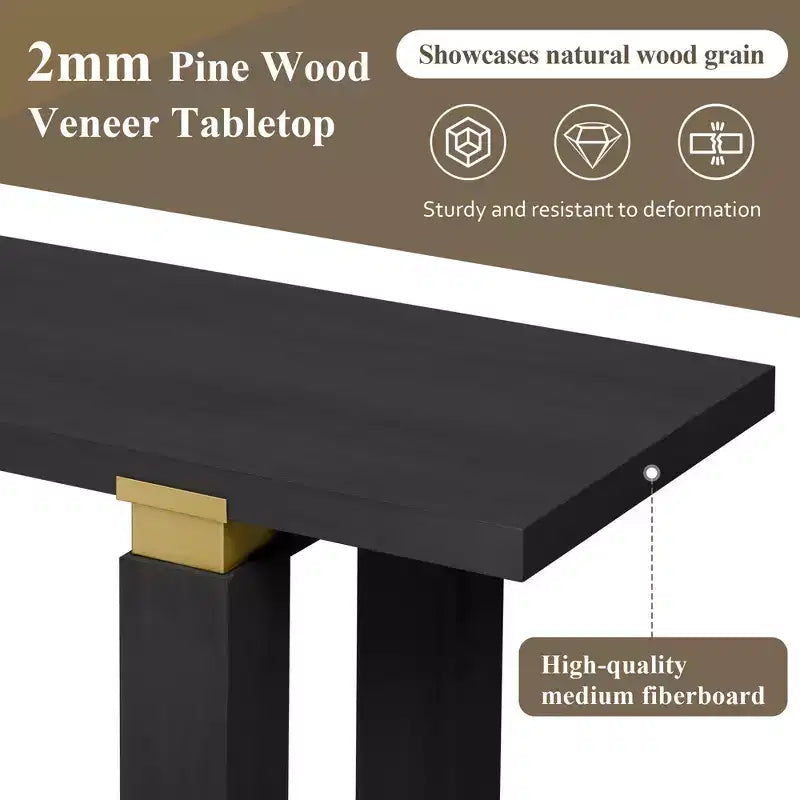 Console Minimaliste avec Rangement, Table d'Entrée en Bois avec Étagère Ouverte, Table de Couloir Style Ferme