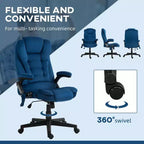 Fauteuil de bureau de direction 6 points chauffant, fauteuil de bureau de massage vibrant à dossier haut en velours