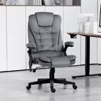 Fauteuil de bureau de direction 6 points chauffant, fauteuil de bureau de massage vibrant à dossier haut en velours
