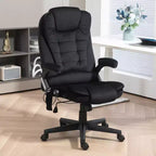 Fauteuil de bureau de direction 6 points chauffant, fauteuil de bureau de massage vibrant à dossier haut en velours