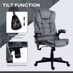Fauteuil de bureau de direction 6 points chauffant, fauteuil de bureau de massage vibrant à dossier haut en velours