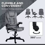 Fauteuil de bureau de direction 6 points chauffant, fauteuil de bureau de massage vibrant à dossier haut en velours