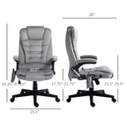 Fauteuil de bureau de direction 6 points chauffant, fauteuil de bureau de massage vibrant à dossier haut en velours