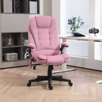 Fauteuil de bureau de direction 6 points chauffant, fauteuil de bureau de massage vibrant à dossier haut en velours