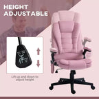 Fauteuil de bureau de direction 6 points chauffant, fauteuil de bureau de massage vibrant à dossier haut en velours