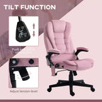 Fauteuil de bureau de direction 6 points chauffant, fauteuil de bureau de massage vibrant à dossier haut en velours