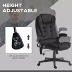 Fauteuil de bureau de direction 6 points chauffant, fauteuil de bureau de massage vibrant à dossier haut en velours