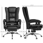 Fauteuil de bureau de direction en similicuir avec 4 vibrations, chaise de bureau d'ordinateur, fauteuil inclinable chauffant avec hauteur réglable, roulettes pivotantes