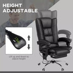 Fauteuil de bureau de direction en similicuir avec 4 vibrations, chaise de bureau d'ordinateur, fauteuil inclinable chauffant avec hauteur réglable, roulettes pivotantes