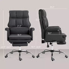 Fauteuil de bureau de direction en cuir PU, ergonomique et inclinable avec repose-pieds