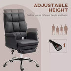 Fauteuil de bureau de direction en cuir PU, ergonomique et inclinable avec repose-pieds