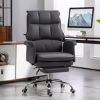 Fauteuil de bureau de direction en cuir PU, ergonomique et inclinable avec repose-pieds