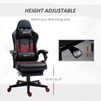 Chaise de Bureau et Gaming Fauteuil Gamer en Cuir PU Diamant, Dossier Haut, Fauteuil Inclinable Pivotant avec Repose-Pieds, Support Lombaire, Hauteur Réglable