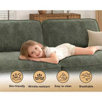 Dyonery 120 - Canapé modulaire sectionnel surdimensionné, canapé nuage en forme de L, ensemble confortable 4 places avec oreillers et pouf mobile, en chenille
