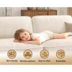 Dyonery 120 - Canapé modulaire sectionnel surdimensionné, canapé nuage en forme de L, ensemble confortable 4 places avec oreillers et pouf mobile, en chenille