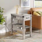 Table d'appoint à 3 niveauxTable de chevet étroite en bois avec tiroir, pour salon,