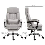Fauteuil de bureau de direction avec massage vibrant, chaise de bureau pivotante en microfibre, fauteuil d'ordinateur inclinable chauffant avec coussin de soutien lombaire, repose-pieds