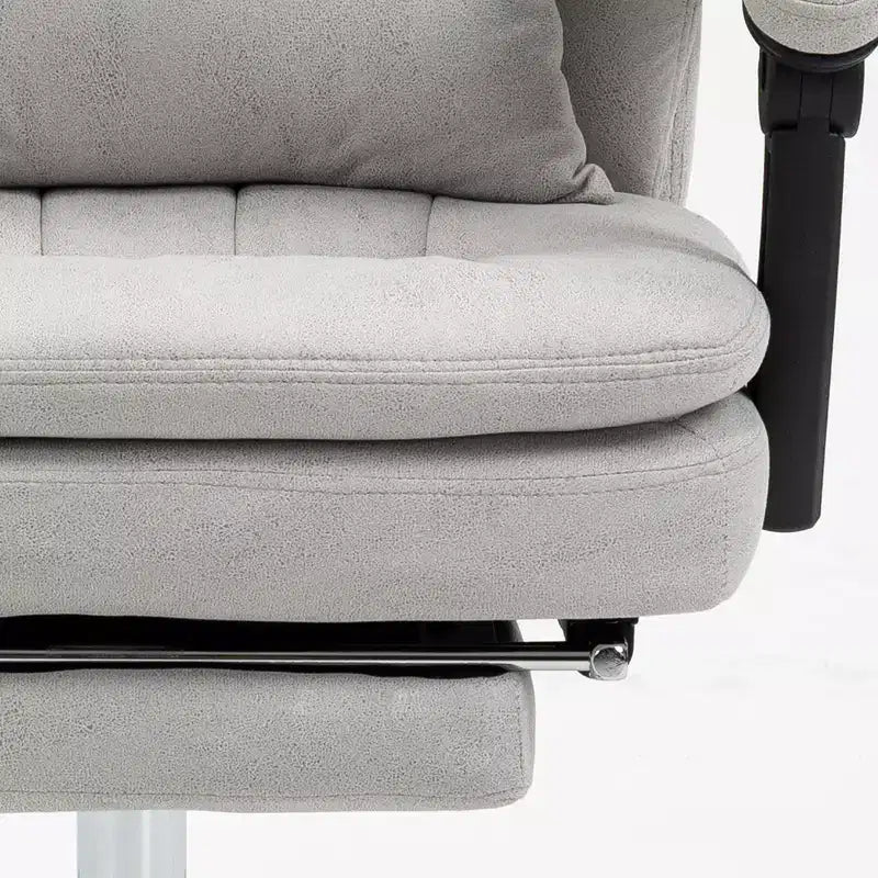 Fauteuil de bureau de direction avec massage vibrant, chaise de bureau pivotante en microfibre, fauteuil d'ordinateur inclinable chauffant avec coussin de soutien lombaire, repose-pieds