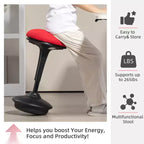 Chaise pivotante sans dossier, tabouret ergonomique actif réglable, avec mouvement de bascule, rembourré