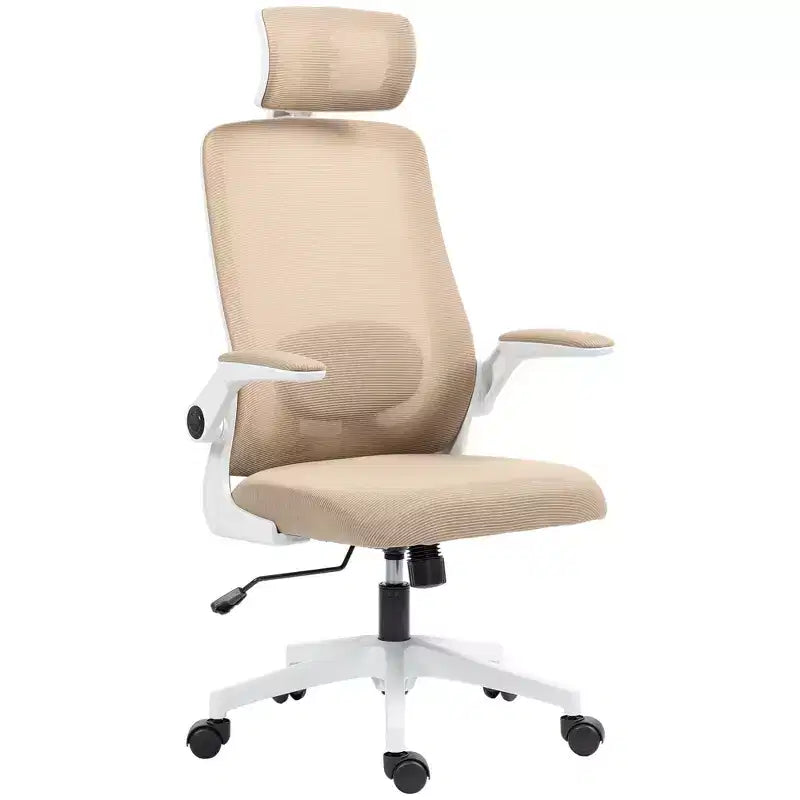 Chaise de bureau en maille, chaise de bureau ergonomique avec accoudoir relevable, appui-tête rotatif, support lombaire réglable