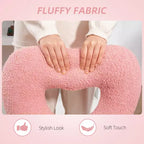 Chaise de bureau d'ordinateur sans accoudoirs, chaise de bureau, chaise de vanité en polaire Teddy en forme de cœur avec roulettes pivotantes