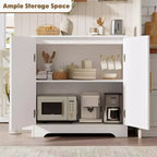 Buffet bahut de 80 cm – Rangement avec 2 portes en rotin et étagères, Console moderne pour salon, cuisine, entrée