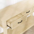 Console de style 54 avec 3 tiroirs, table de canapé étroite en bois à 2 niveaux derrière le canapé, table de couloir rectangulaire pour l'entrée du salon
