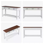 Console de style 54 avec 3 tiroirs, table de canapé étroite en bois à 2 niveaux derrière le canapé, table de couloir rectangulaire pour l'entrée du salon