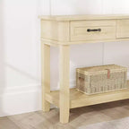 Console de style 54 avec 3 tiroirs, table de canapé étroite en bois à 2 niveaux derrière le canapé, table de couloir rectangulaire pour l'entrée du salon
