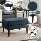 Pouf HomeStock Marlow style milieu de siècle