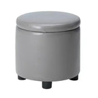 Pouf de rangement d'appoint rond HomeStock Comfort avec couvercle-plateau réversible
