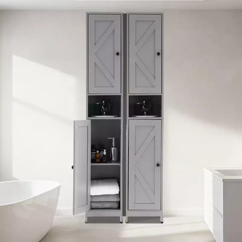 Ensemble de meubles de salle de bain modernes | Solution de rangement durable et peu encombrante | Ensemble complet pour une organisation de salle de bain élégante et fonctionnelle