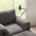 Fauteuil simple EHMKNP en chenille avec pouf de rangement et support de téléphone réglable, port de chargement USB, poches latérales, accoudoirs rembourrés