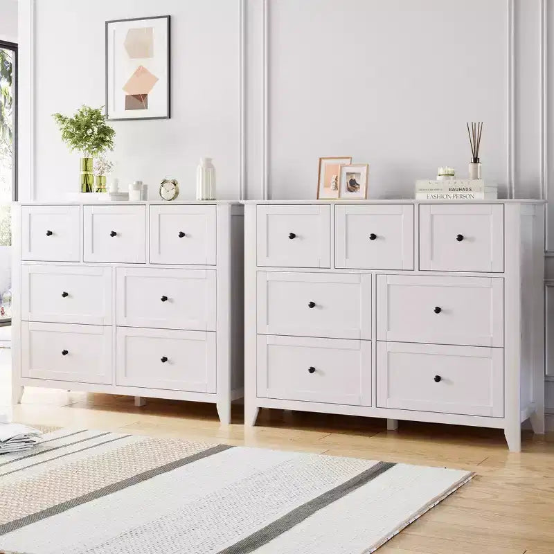Commode Acekool à 7 tiroirs, en bois, moderne, tiroirs de rangement profonds et plateau large, dispositif anti-basculement de sécurité, pour chambre à coucher, salon