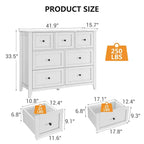 Commode Acekool à 7 tiroirs, en bois, moderne, tiroirs de rangement profonds et plateau large, dispositif anti-basculement de sécurité, pour chambre à coucher, salon