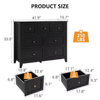Commode Acekool à 7 tiroirs, en bois, moderne, tiroirs de rangement profonds et plateau large, dispositif anti-basculement de sécurité, pour chambre à coucher, salon