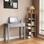 Coiffeuse multifonction Okak avec miroir rabattable, table de maquillage avec 2 tiroirs et 3 boîtes de rangement amovibles, coiffeuse compacte pour la maison
