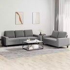 vidaXL Ensemble de canapés 2 pièces en tissu gris foncé