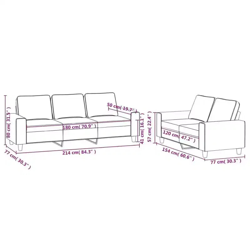 vidaXL Ensemble de canapés 2 pièces en tissu gris foncé